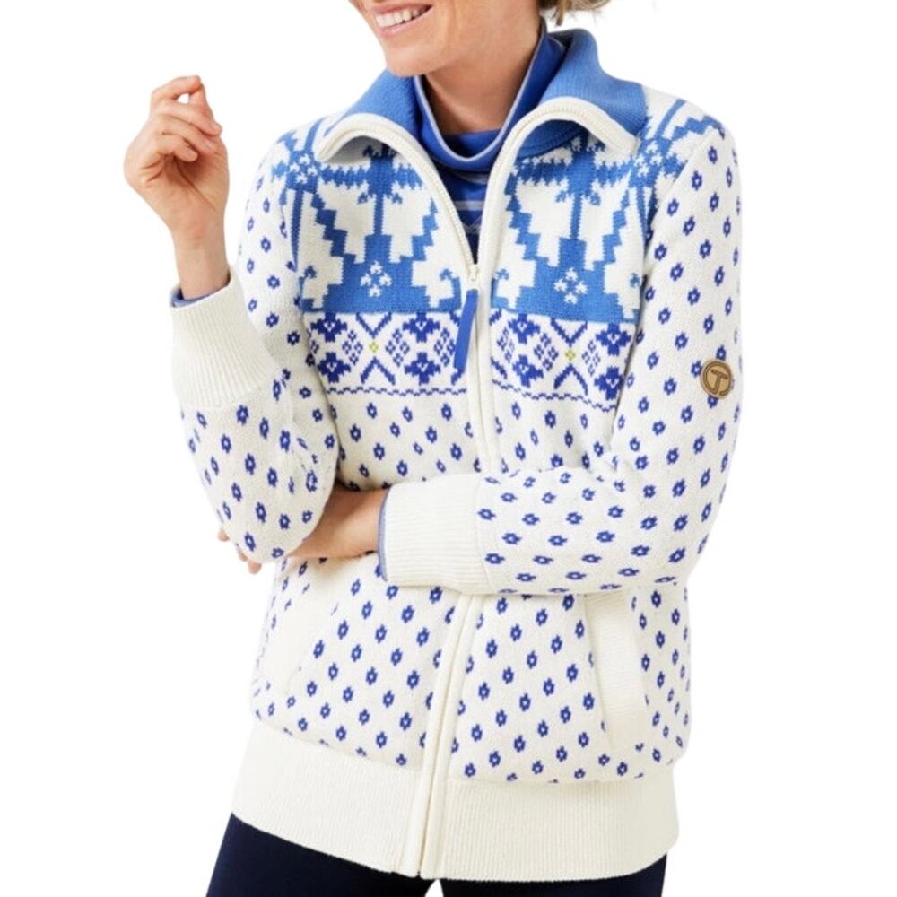 Talbots Thermolite Sweater Jacket Vintage Fair Isle M NEW